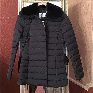 Moncler fur-trimmed puffer jacket sz xs